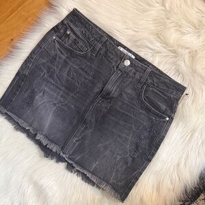 New Guess Black Distressed Denim Skirt Size S